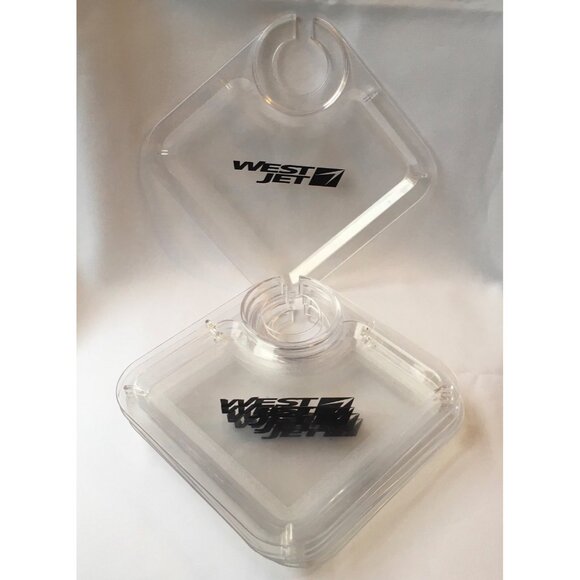 Westjet Airlines Snack Tray  Glass Holder Food Appetizer Promotion Advertising - Picture 1 of 3